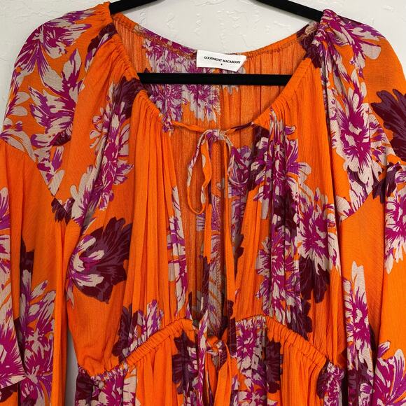 Goodnight Macaroon NWT Orange Floral Boho Romper Small - Picture 4 of 11